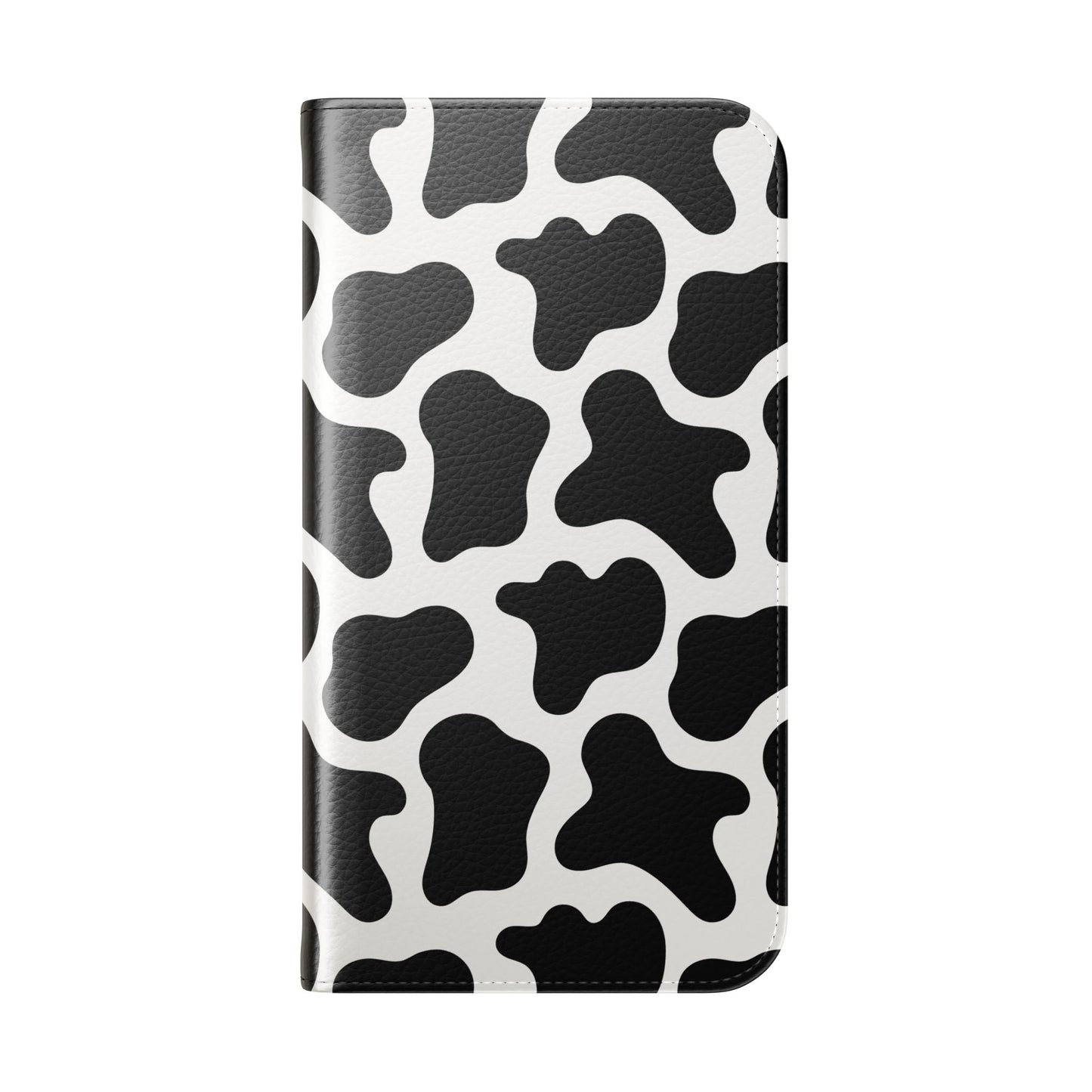 Cow Print Flip Phone Case — Black & White Wallet Flip Case