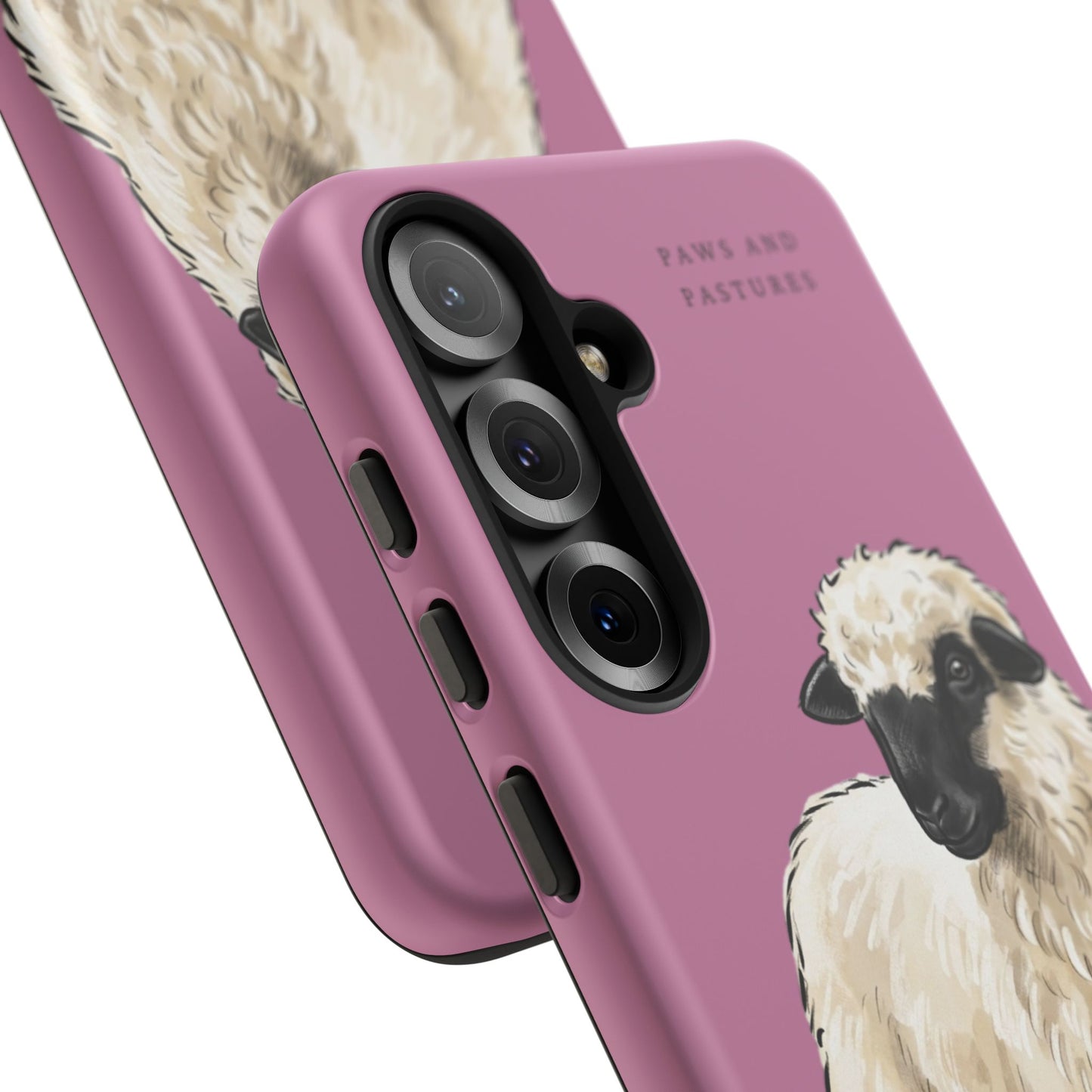 Pink Valais Blacknose Sheep Phone Case – 'Paws and Pastures' Cute Lamb Protective iPhone Cover