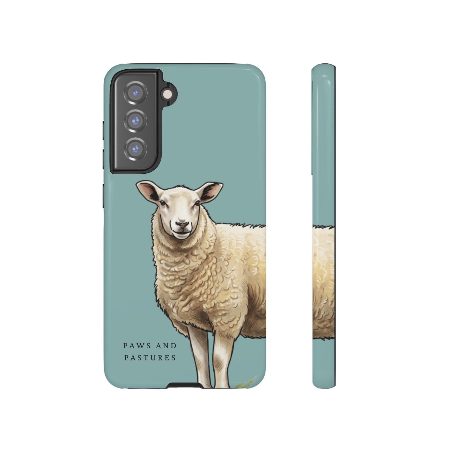 Teal Sheep Illustration Tough Phone Case