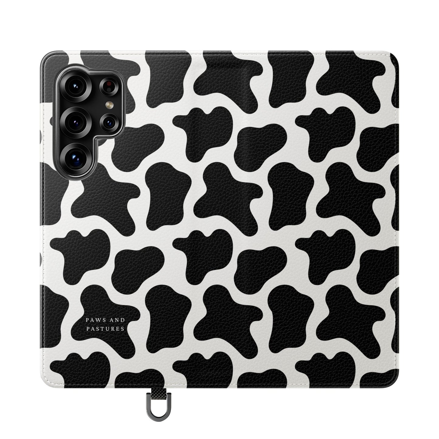 Cow Print Flip Phone Case — Black & White Wallet Flip Case