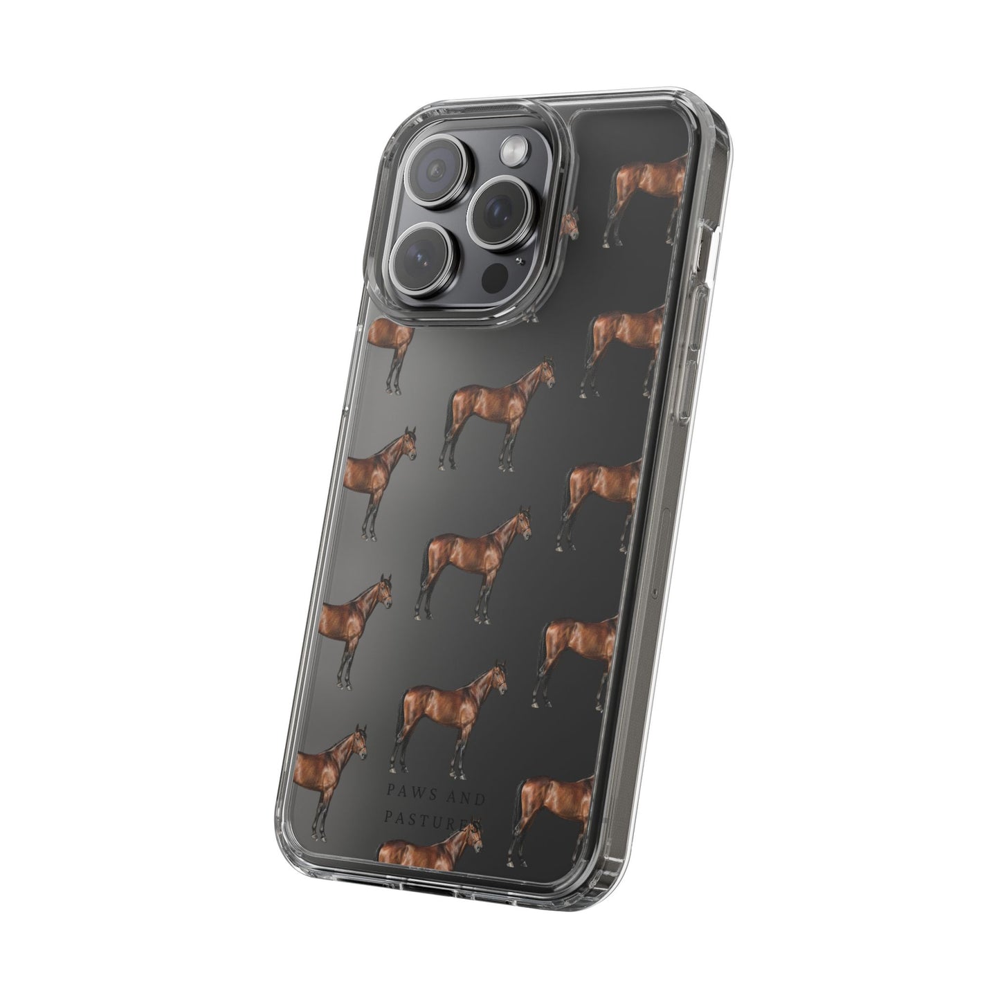 Horse Pattern Clear iPhone Case