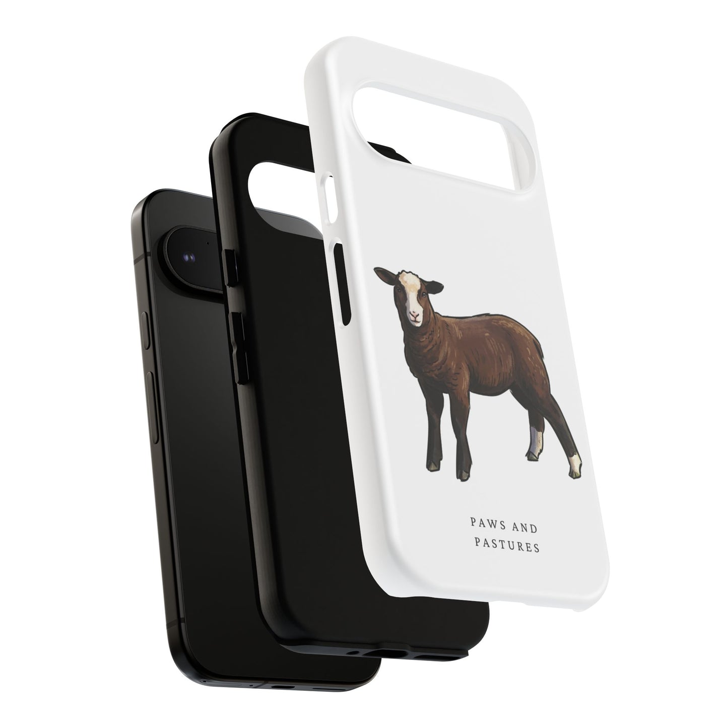 Zwartble Phone Case — Brown Sheep Illustration "Paws and Pastures"