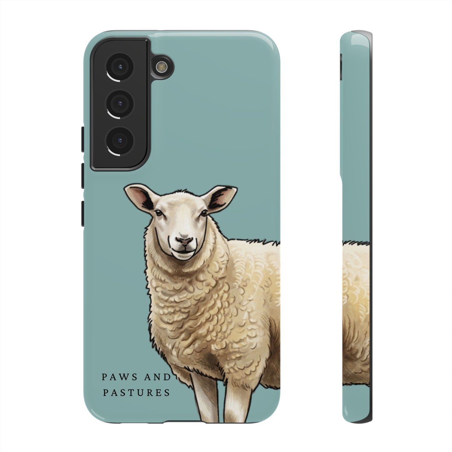 Teal Sheep Illustration Tough Phone Case