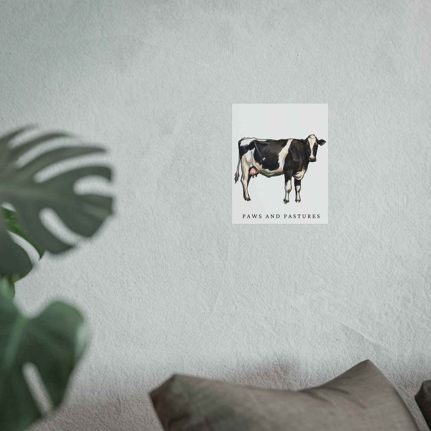 Cow Illustration Fine Art Poster — Paws and Pastures Wall Art