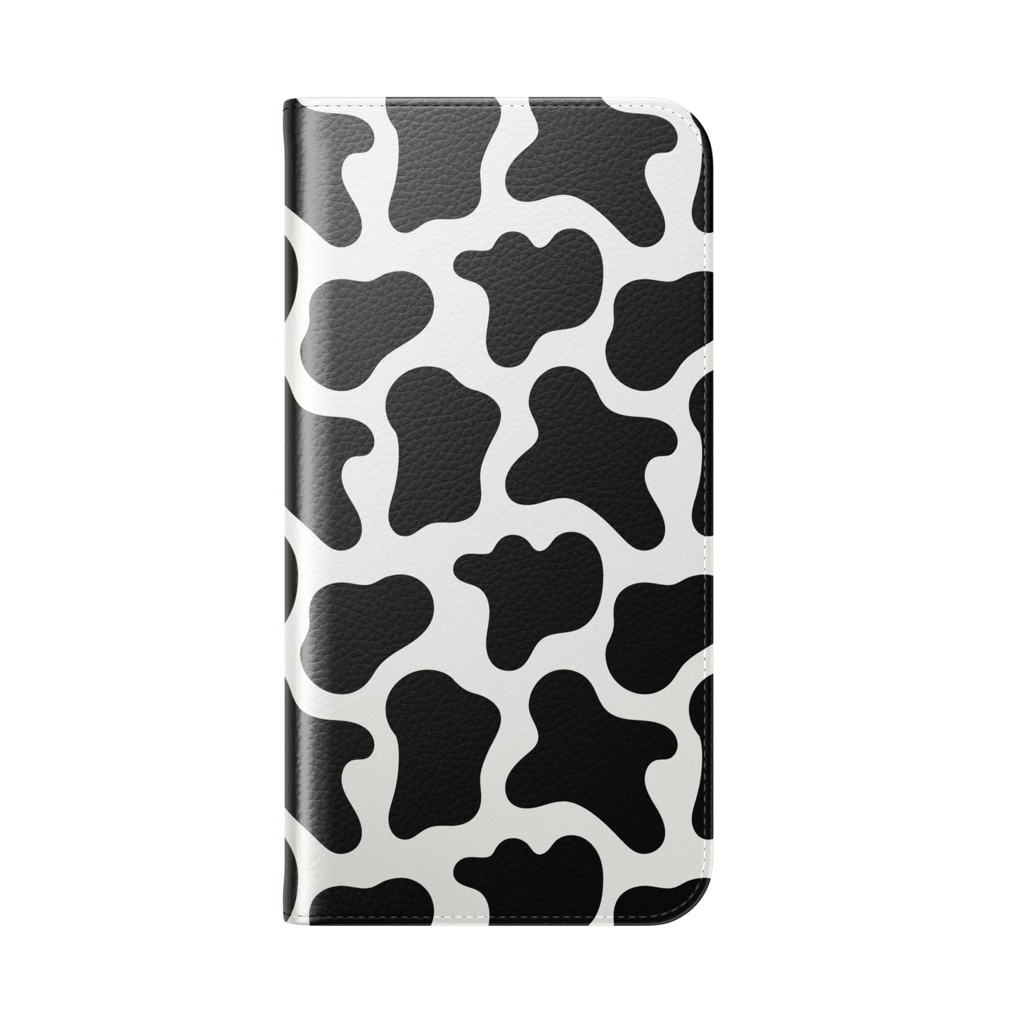 Cow Print Flip Phone Case — Black & White Wallet Flip Case