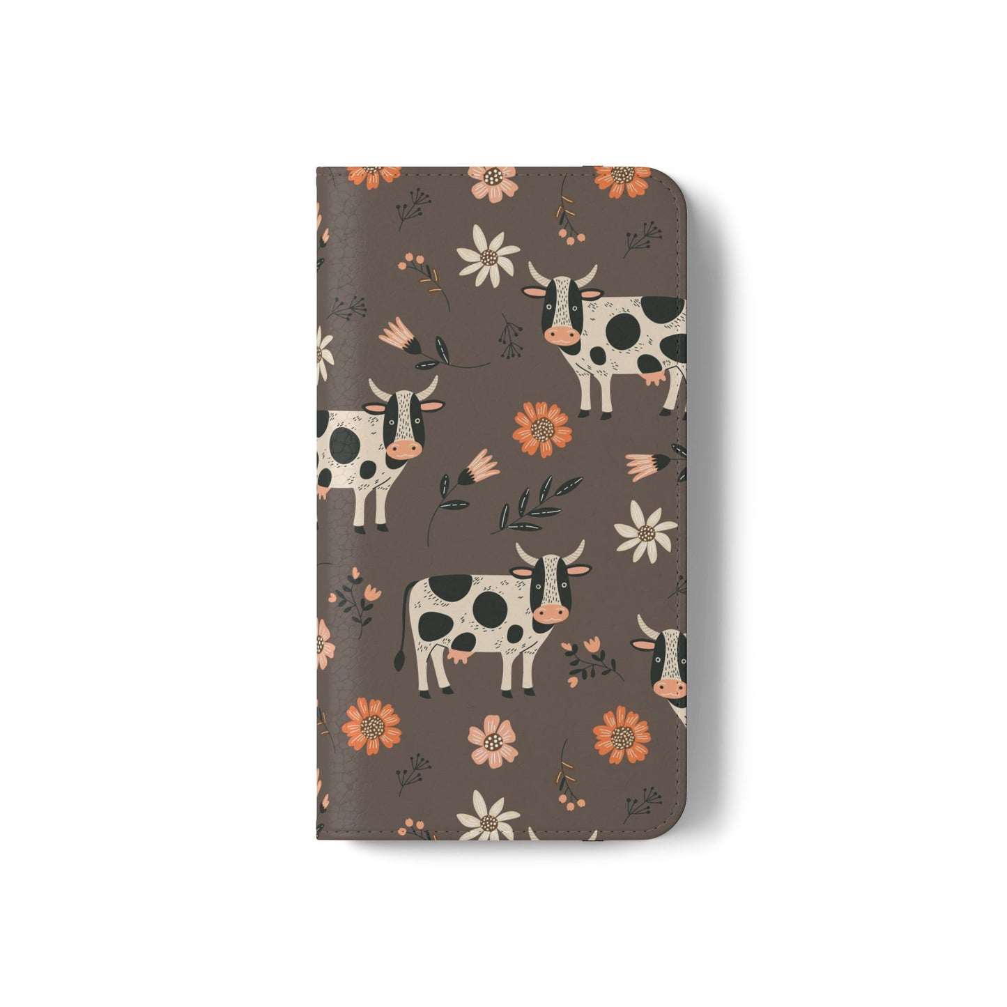 Cow Floral Flip Phone Case – Folklore Farm Pattern Wallet Case
