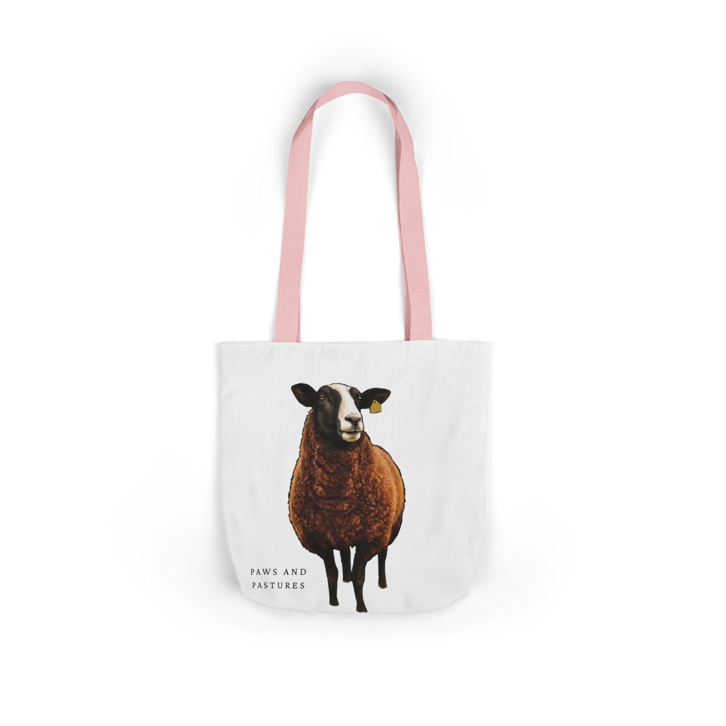 Zwartble Sheep Illustration Tote Bag — Cute Brown Sheep Canvas Shopping Tote