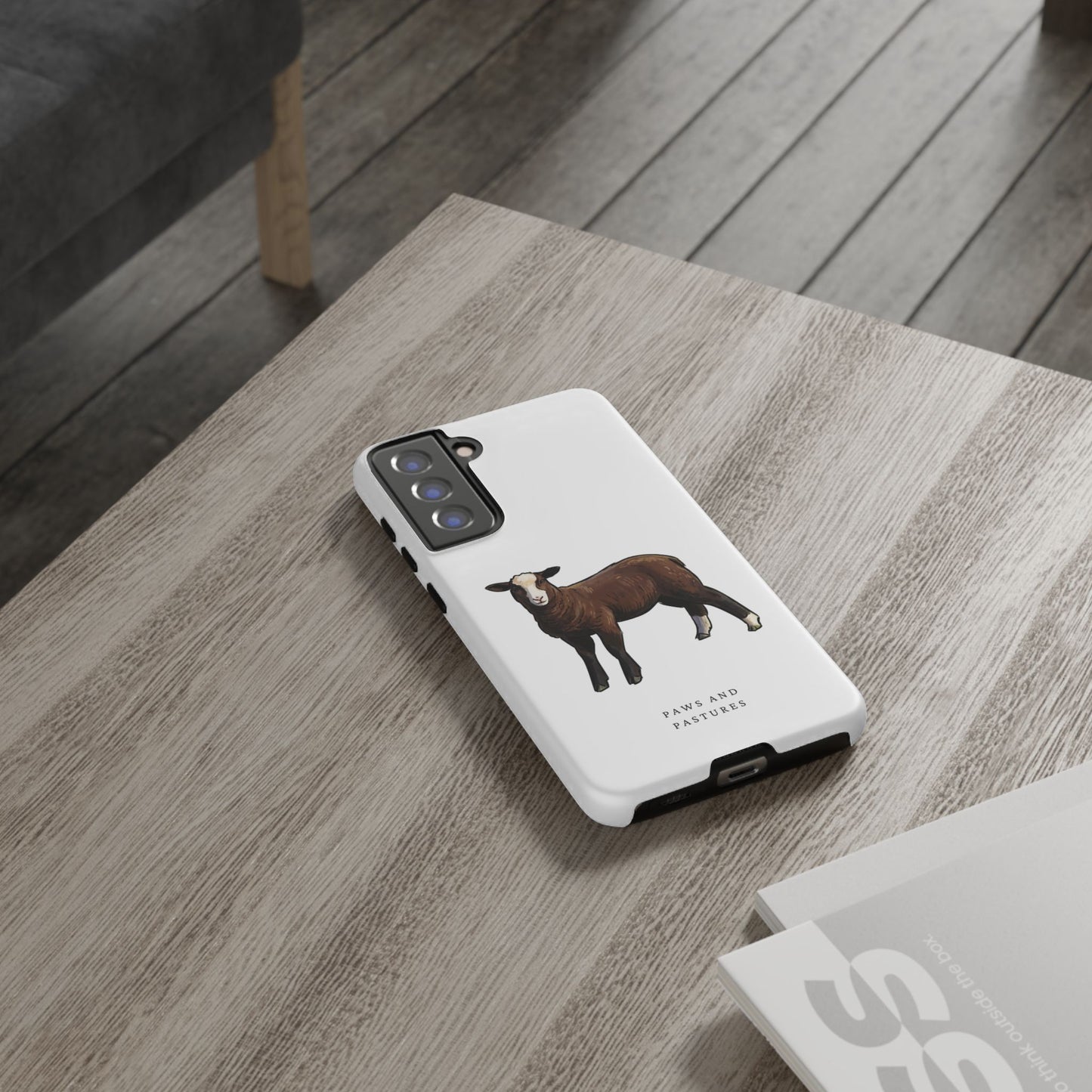 Zwartble Phone Case — Brown Sheep Illustration "Paws and Pastures"