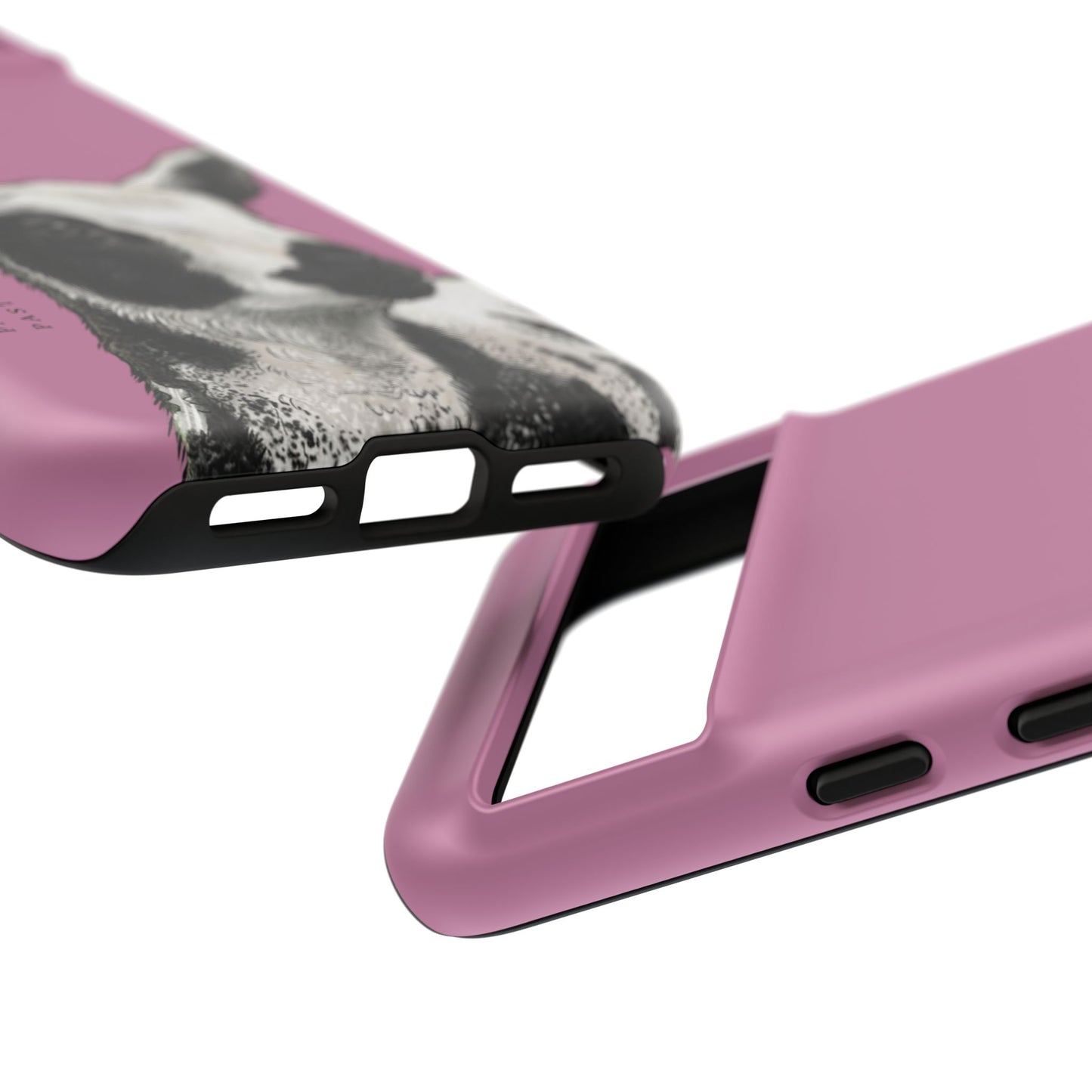 Pink Dutch Spotted Sheep Portrait Phone Case - Black & White Lamb Illustration Protective Cover