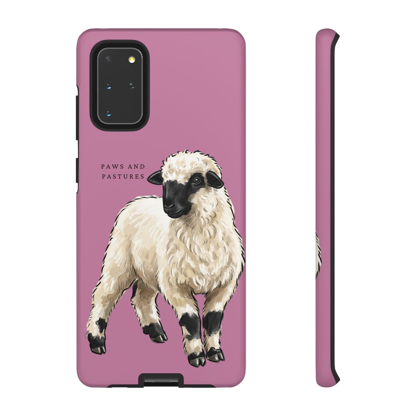 Pink Valais Blacknose Sheep Phone Case – 'Paws and Pastures' Cute Lamb Protective iPhone Cover
