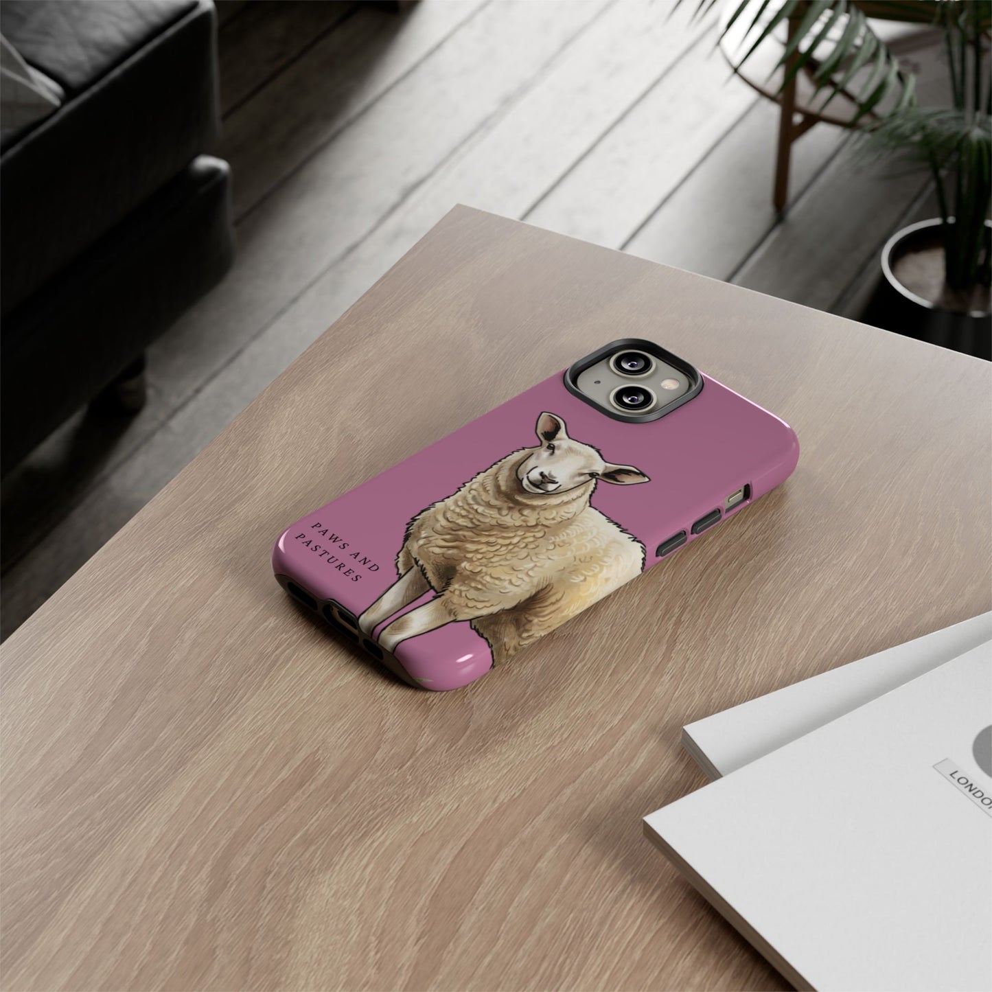 Pink Sheep Illustration Tough Phone Case