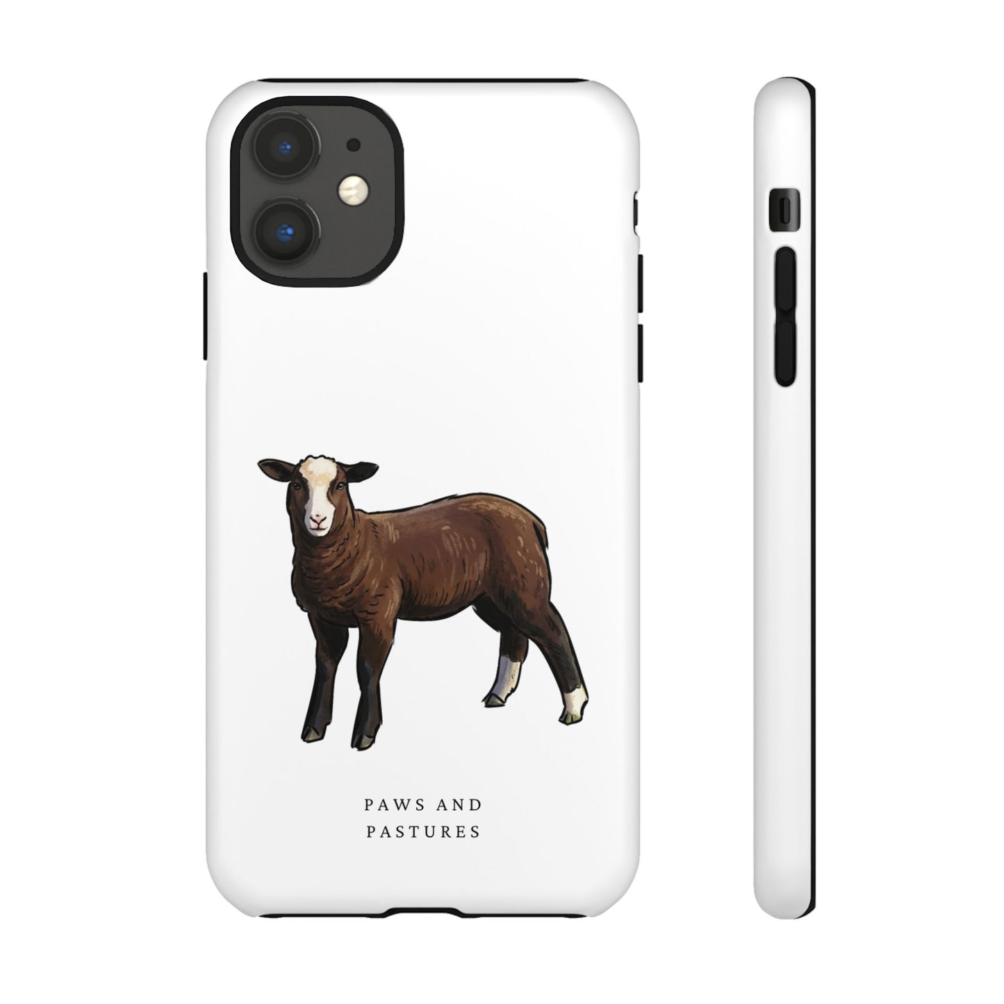 Zwartble Phone Case — Brown Sheep Illustration "Paws and Pastures"