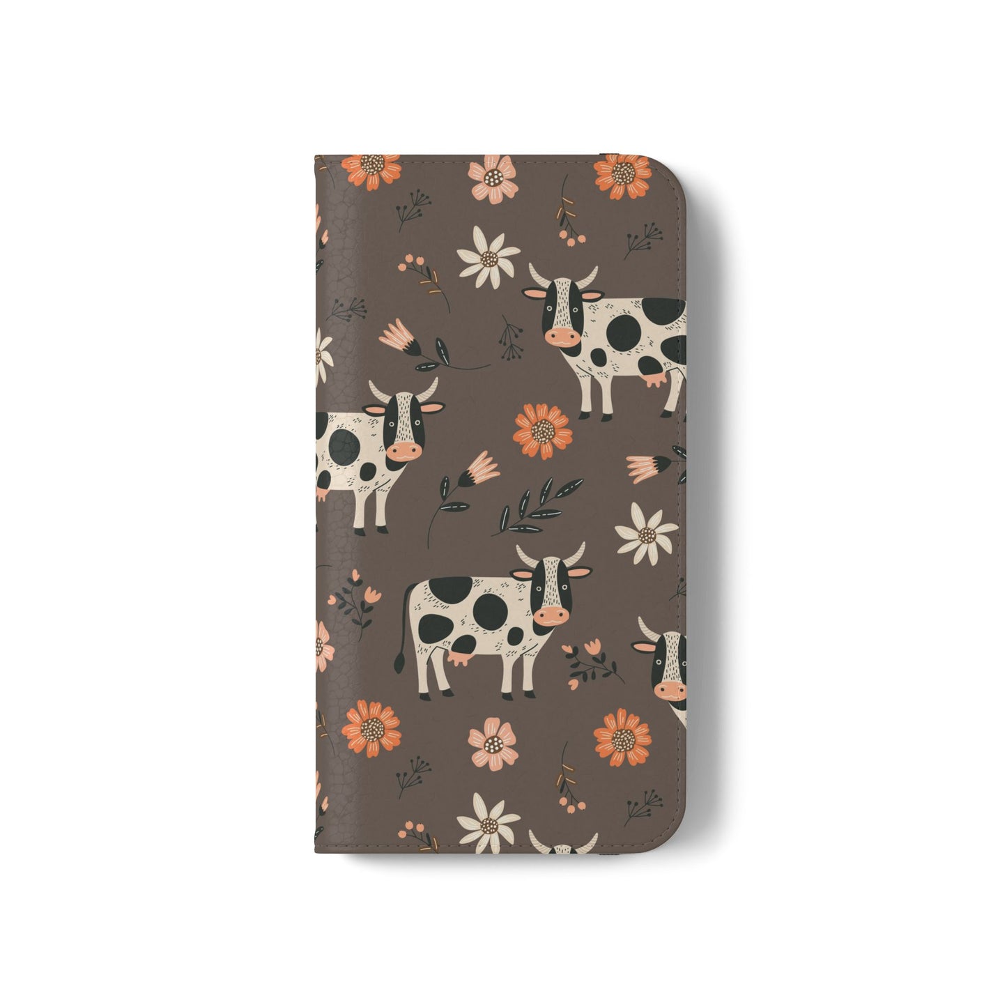 Cow Floral Flip Phone Case – Folklore Farm Pattern Wallet Case