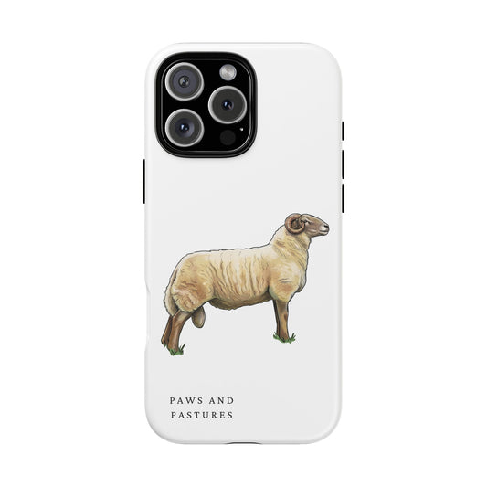 Radnor Sheep Illustration Tough Phone Case — Paws and Pastures Farm Animal iPhone Cover