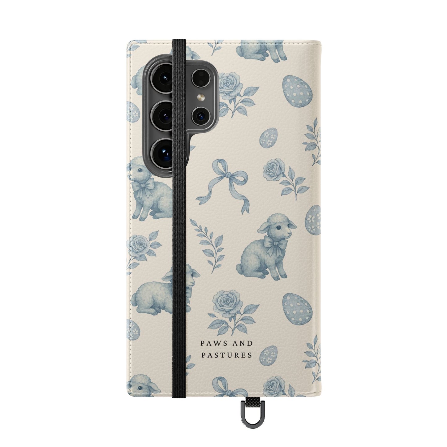 Flip Case — Pastel Blue Easter Lamb Pattern Phone Wallet