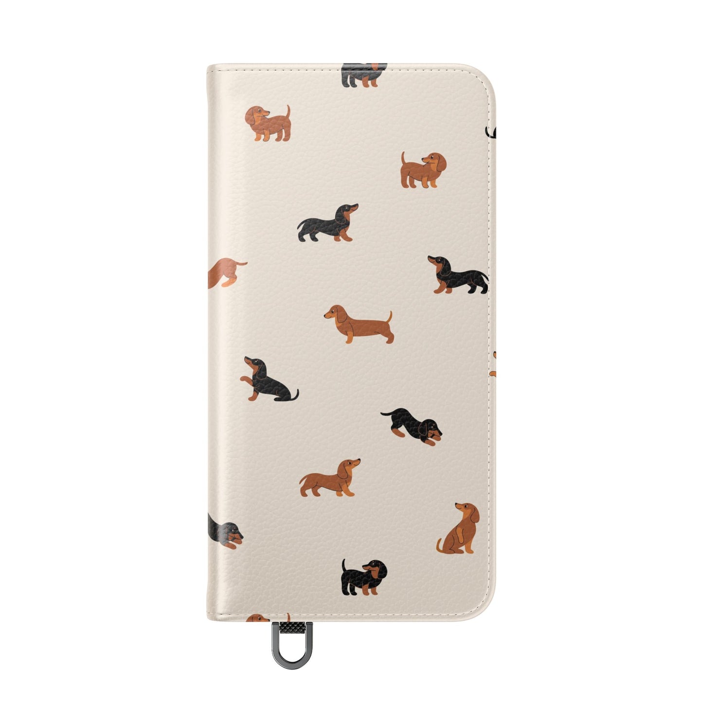 Dachshund Pattern Flip Phone Case — Wallet Folio with Card Slots