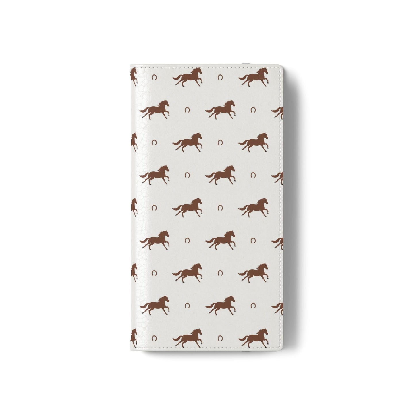 Horse Pattern Flip Case — Leather Wallet Phone Cover with Galloping Horses