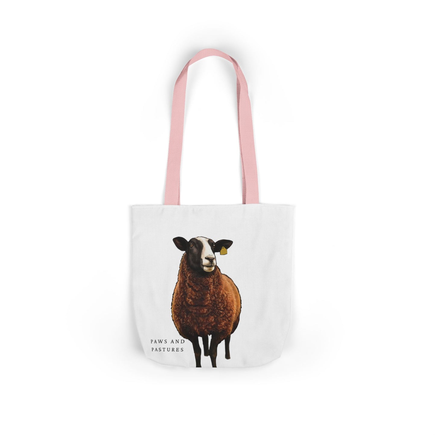 Zwartble Sheep Illustration Tote Bag — Cute Brown Sheep Canvas Shopping Tote
