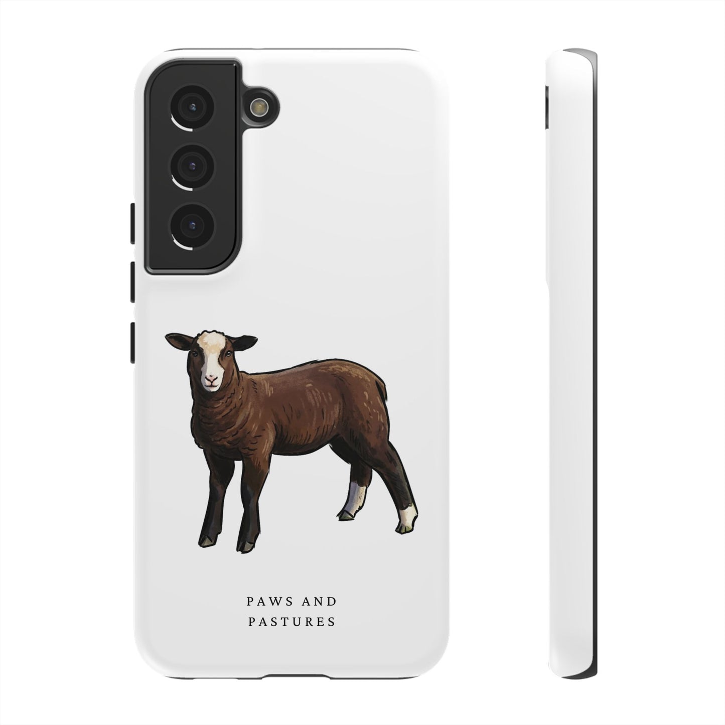 Zwartble Phone Case — Brown Sheep Illustration "Paws and Pastures"