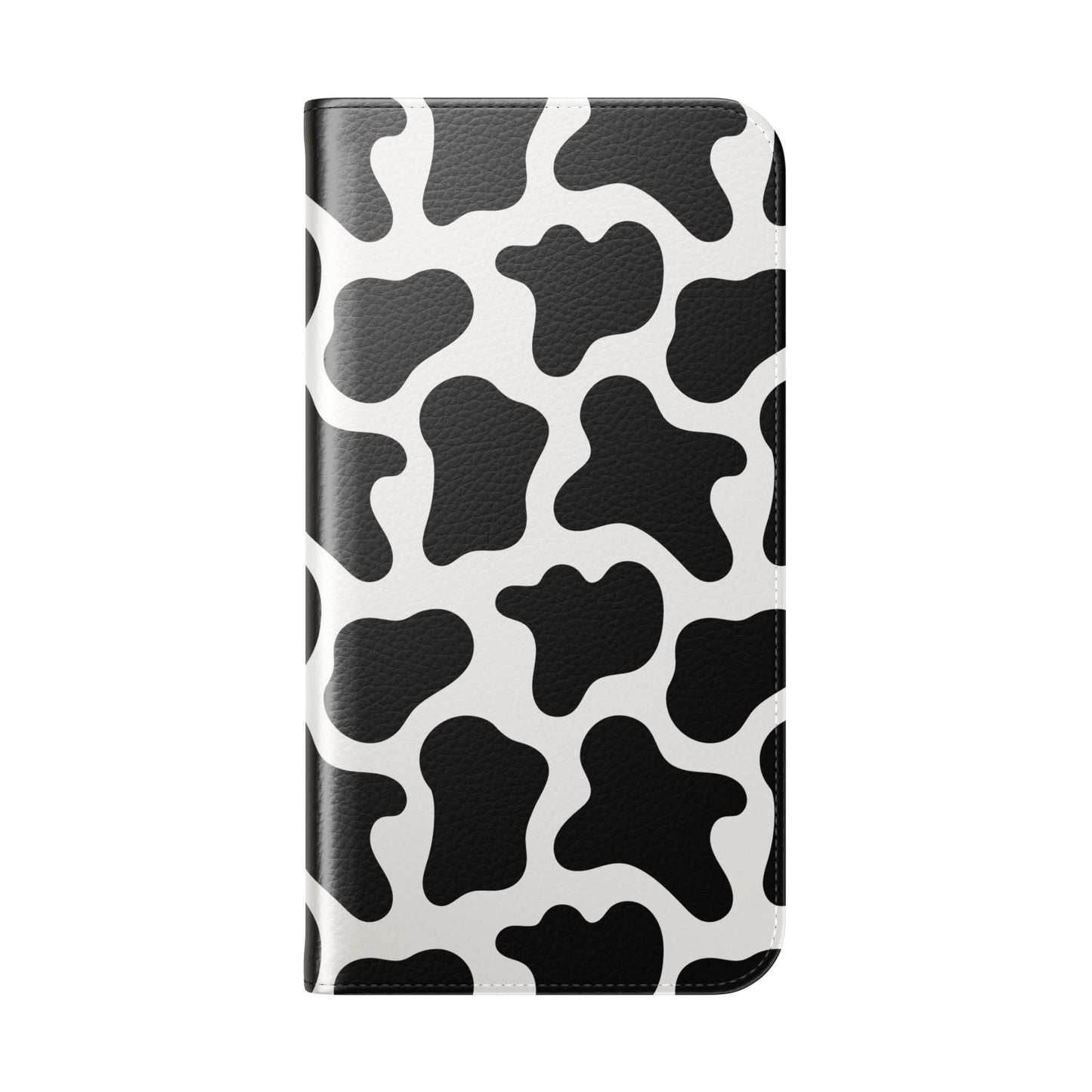 Cow Print Flip Phone Case — Black & White Wallet Flip Case