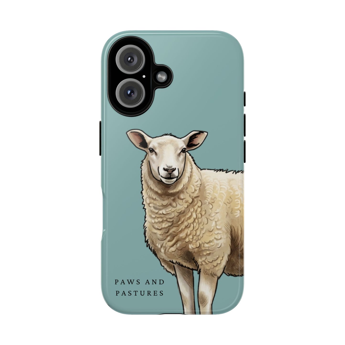 Teal Sheep Illustration Tough Phone Case