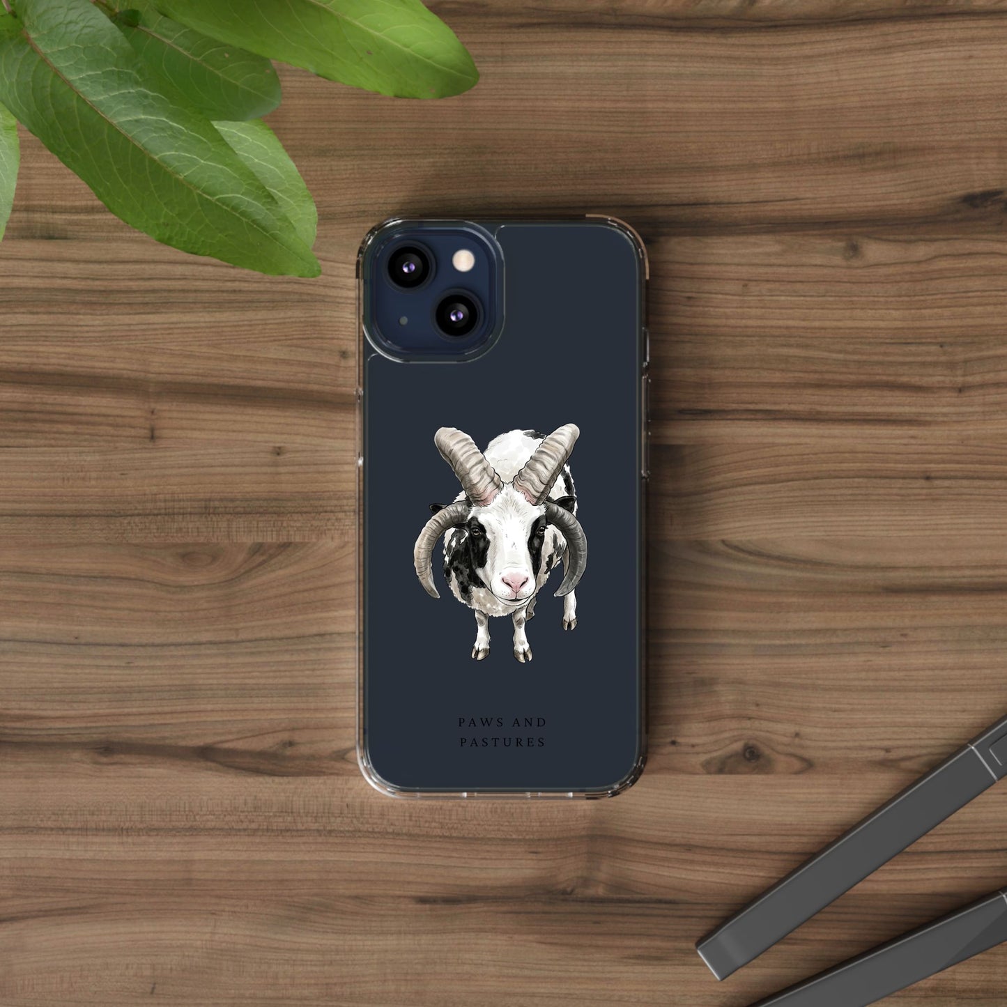 Jacob Sheep Clear Phone Case — Cute Goat Illustration Clear Case for Sheep Lovers