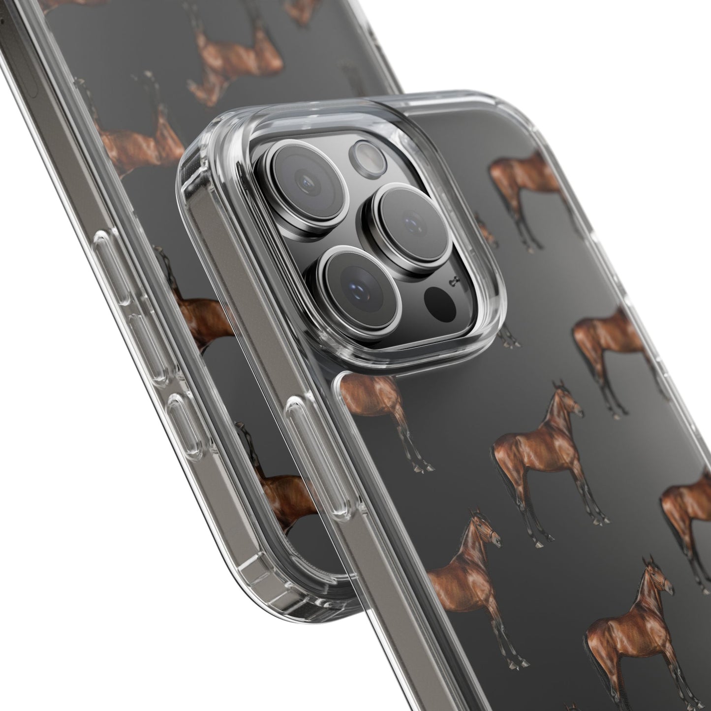 Horse Pattern Clear iPhone Case