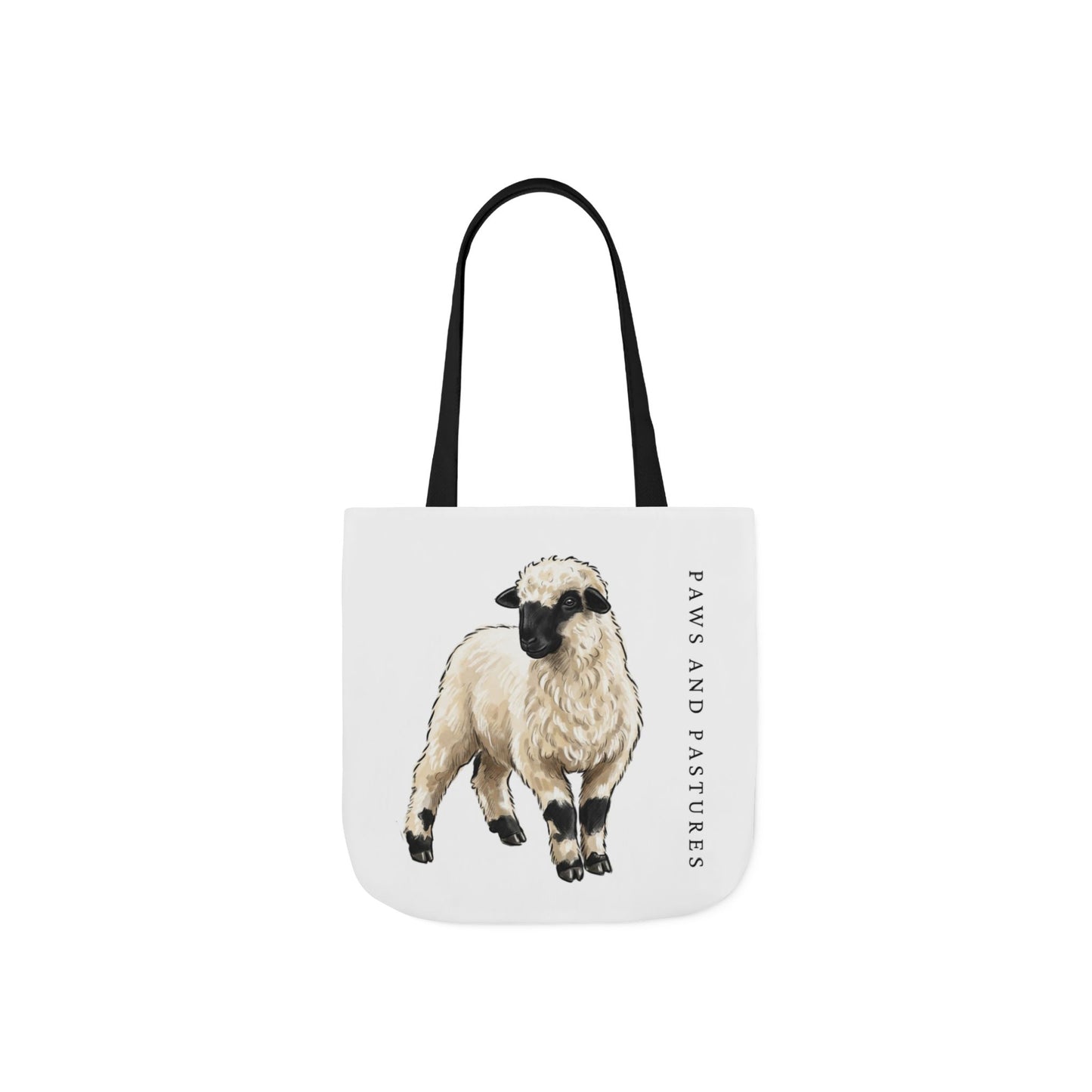 Valais Blacknose Sheep Illustration Canvas Tote Bag