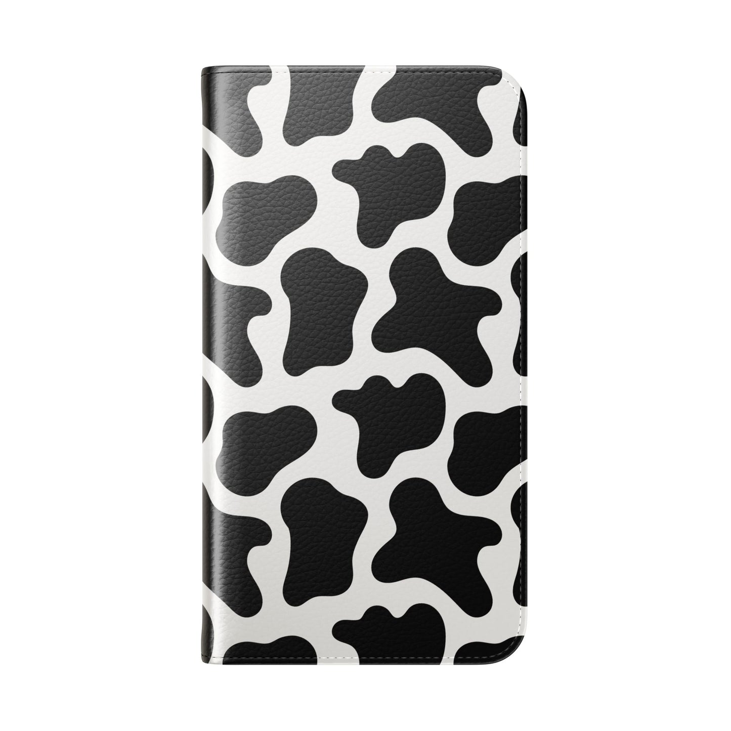 Cow Print Flip Phone Case — Black & White Wallet Flip Case