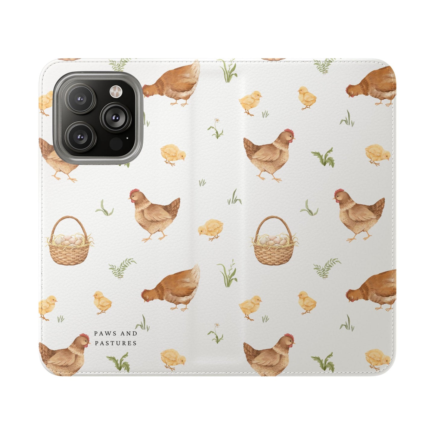Flip Case – Watercolor Chickens & Baskets Phone Wallet Case