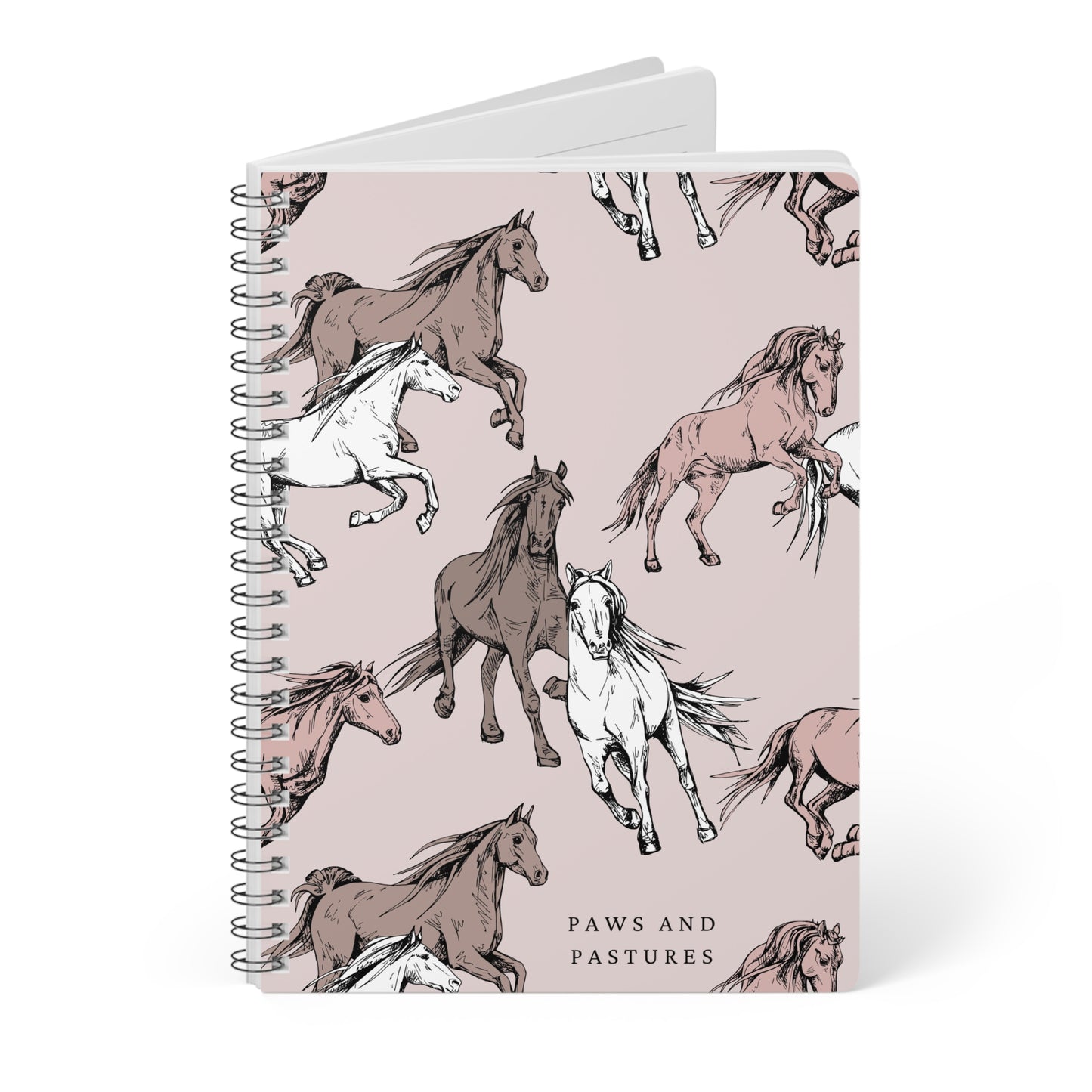 Horse Pattern Wirobound Softcover Notebook, A5