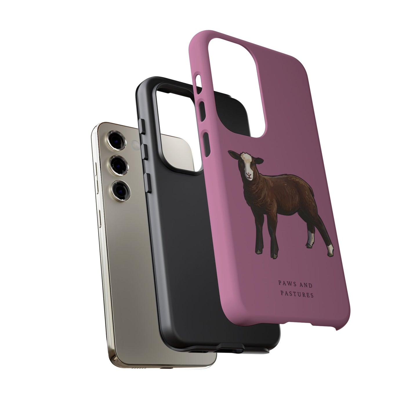 Zwartble Phone Case — Brown Sheep Illustration "Paws and Pastures"