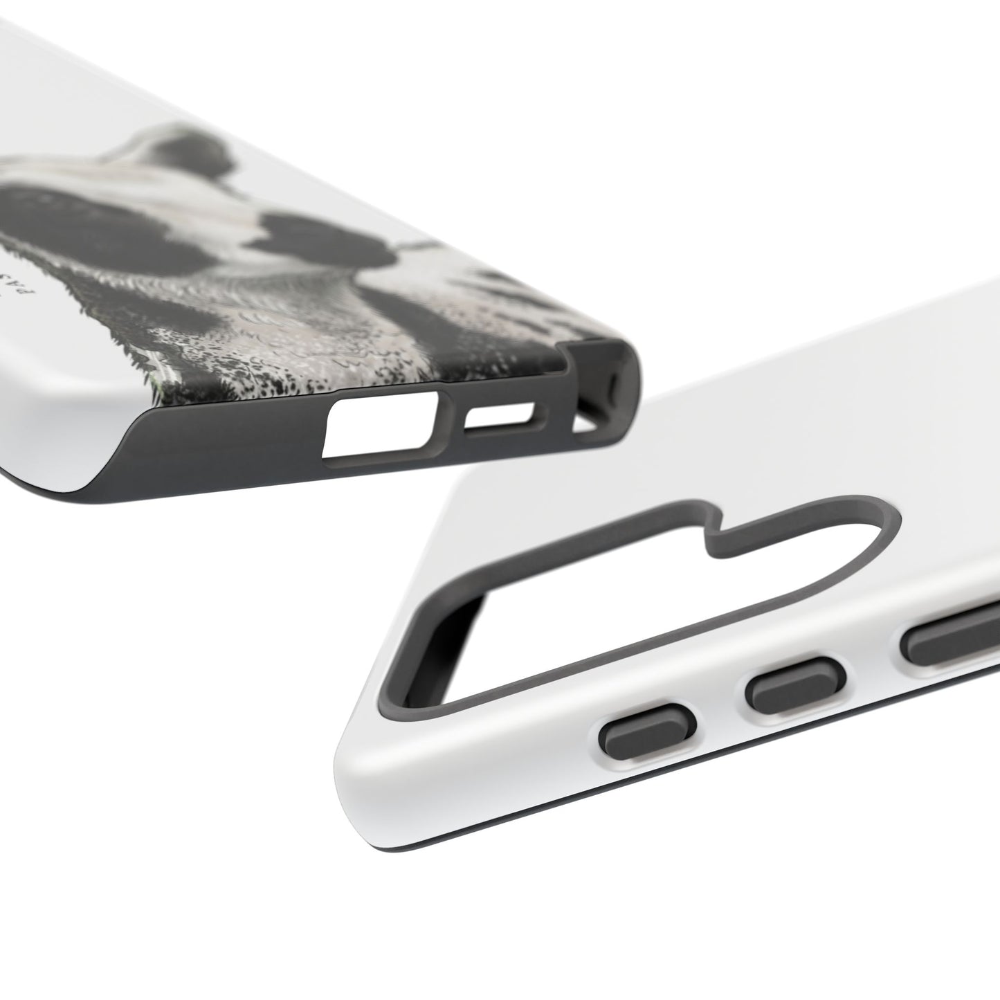 Dutch Spotted Sheep Portrait Phone Case - Black & White Lamb Illustration Protective Cover