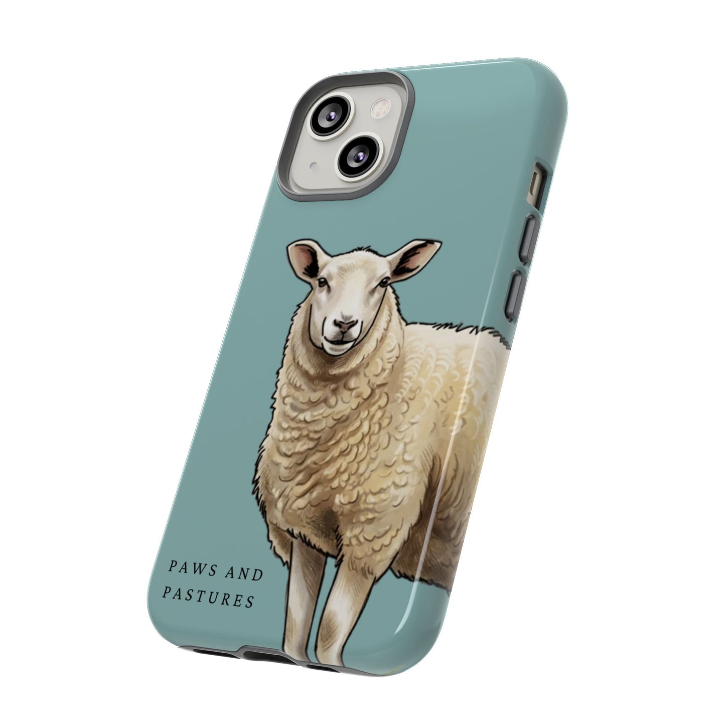 Teal Sheep Illustration Tough Phone Case