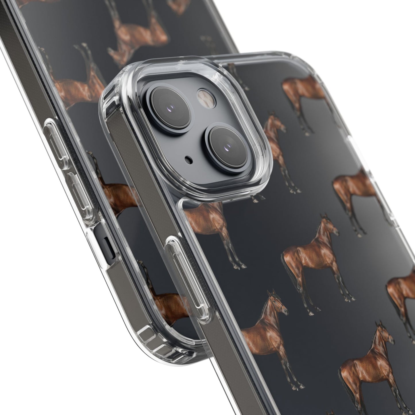 Horse Pattern Clear iPhone Case