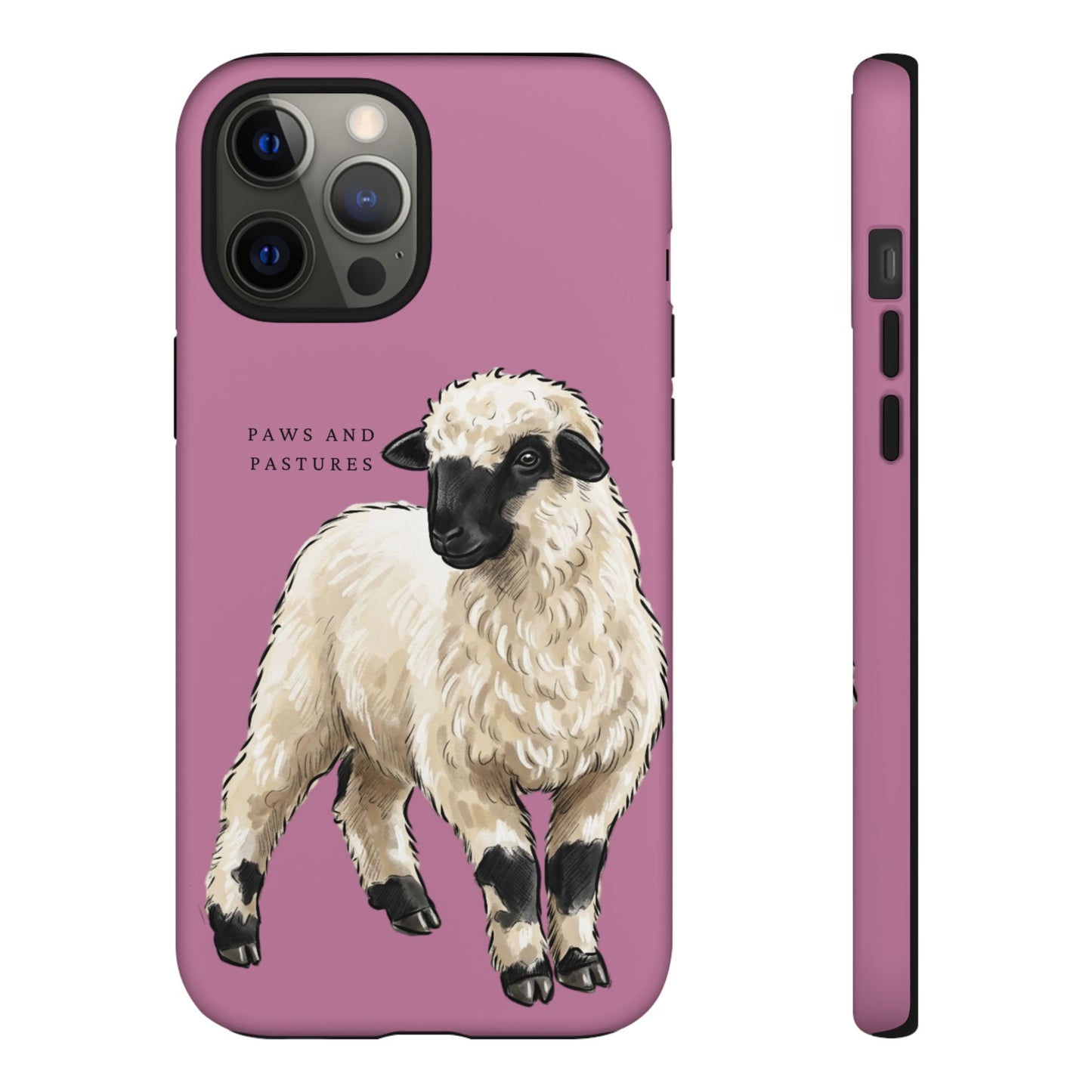 Pink Valais Blacknose Sheep Phone Case – 'Paws and Pastures' Cute Lamb Protective iPhone Cover