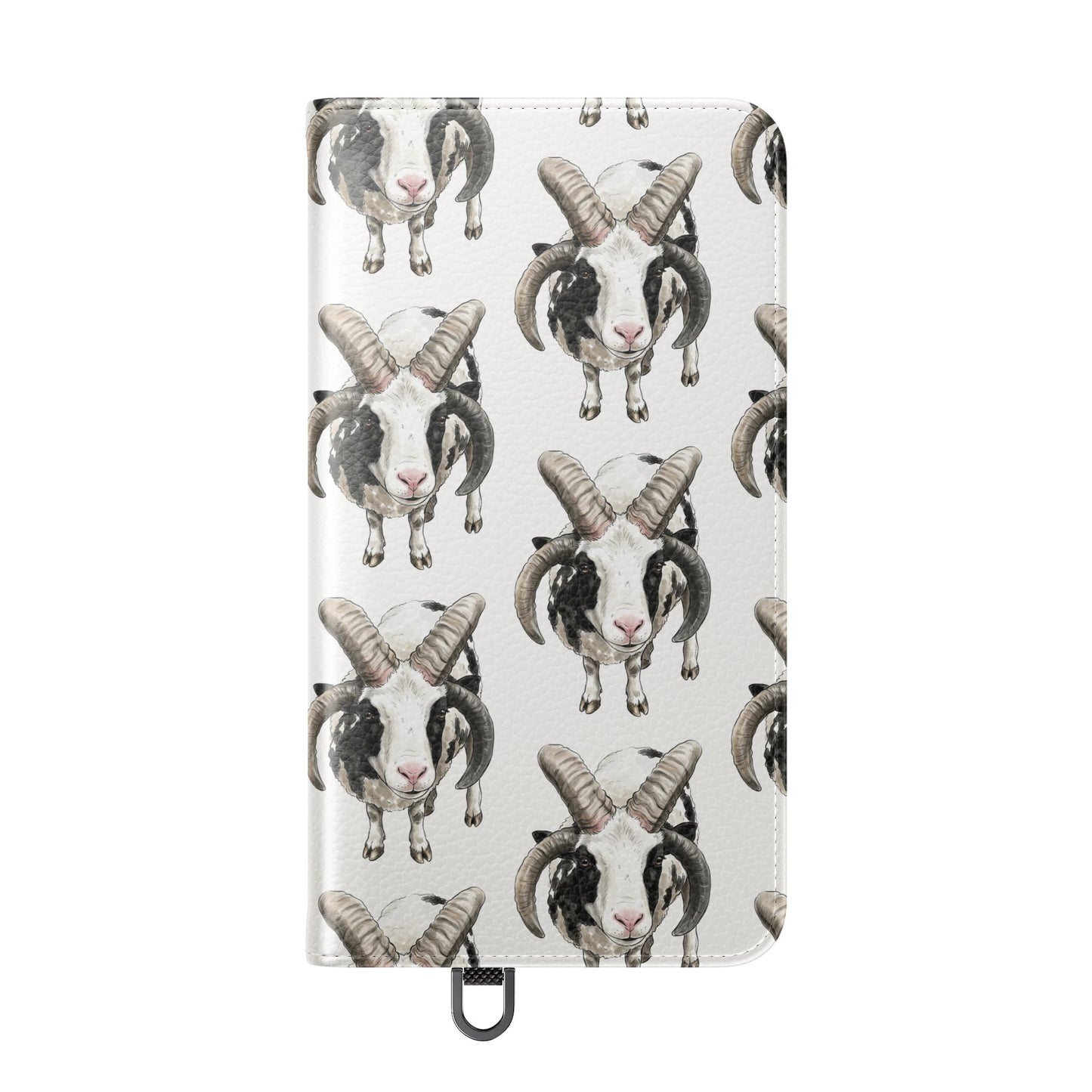 Jacob Sheep Pattern Flip Phone Case — Cute Farm Animal Wallet Cover
