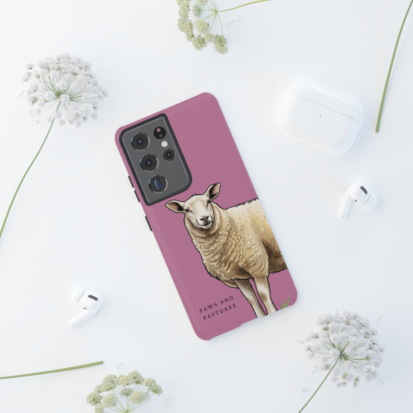 Pink Sheep Illustration Tough Phone Case