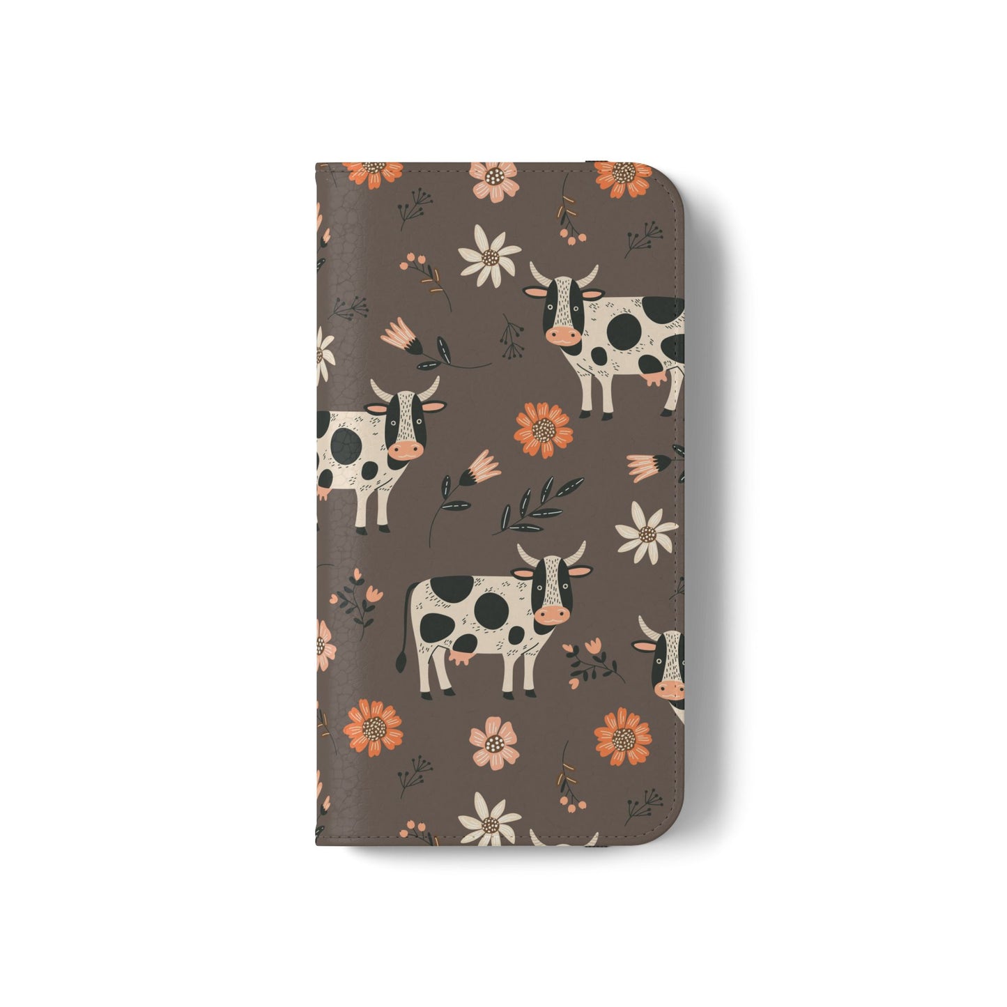 Cow Floral Flip Phone Case – Folklore Farm Pattern Wallet Case