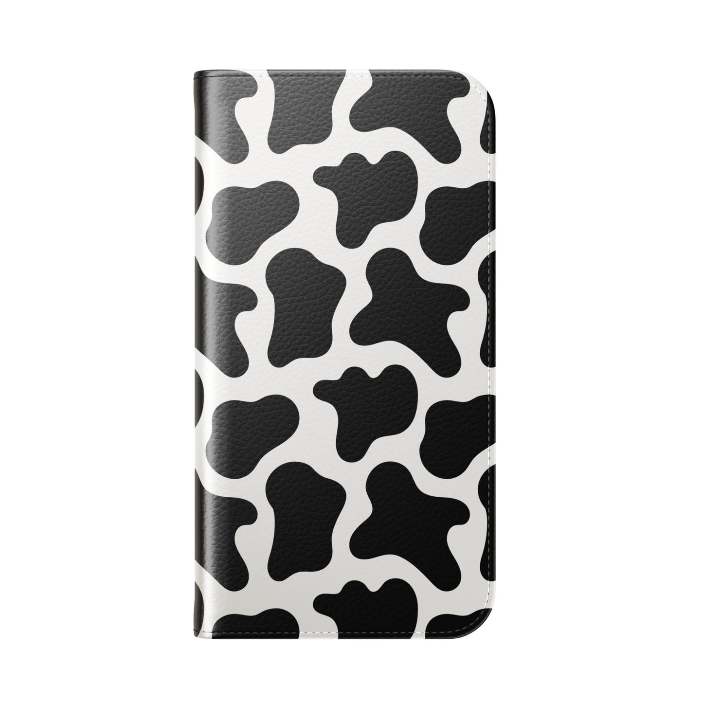 Cow Print Flip Phone Case — Black & White Wallet Flip Case