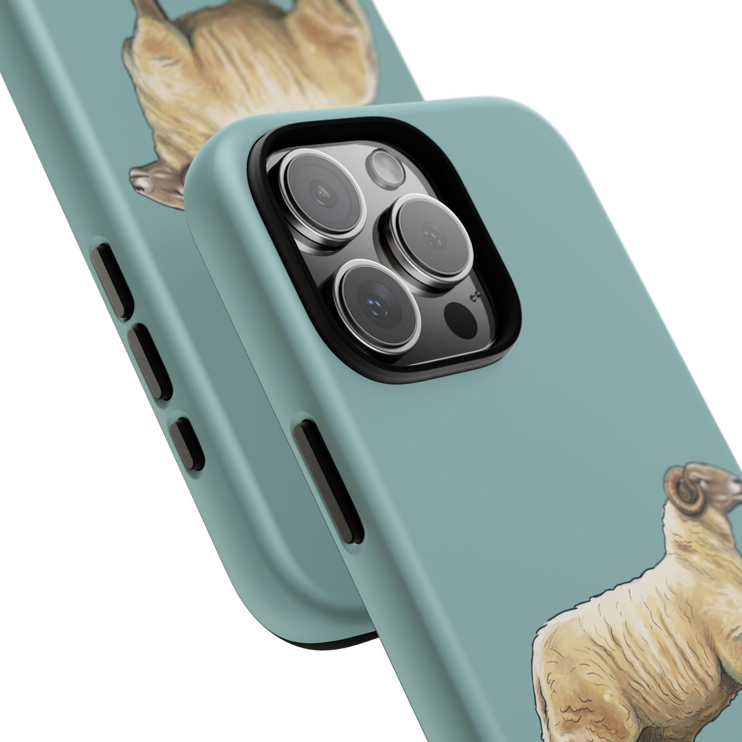 Teal Radnor Sheep Illustration Tough Phone Case — Paws and Pastures Farm Animal iPhone Cover