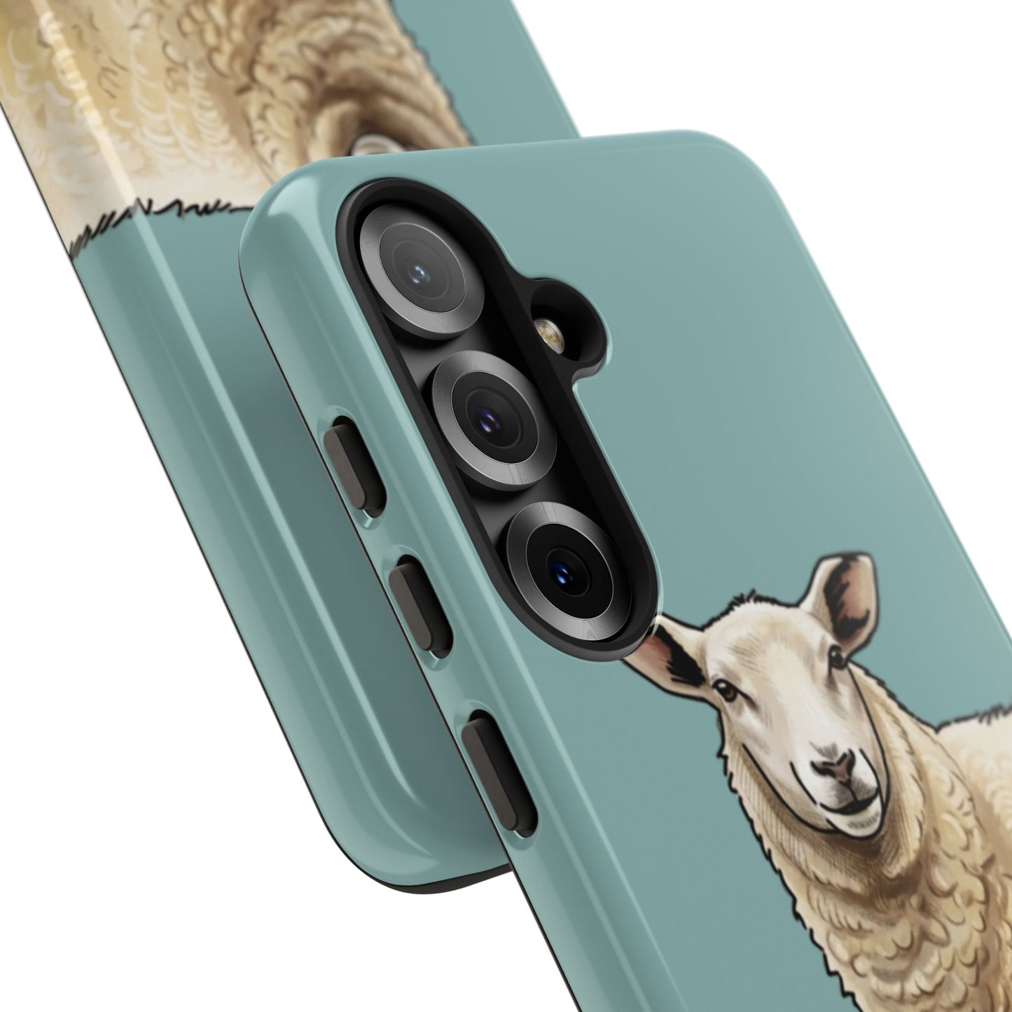 Teal Sheep Illustration Tough Phone Case