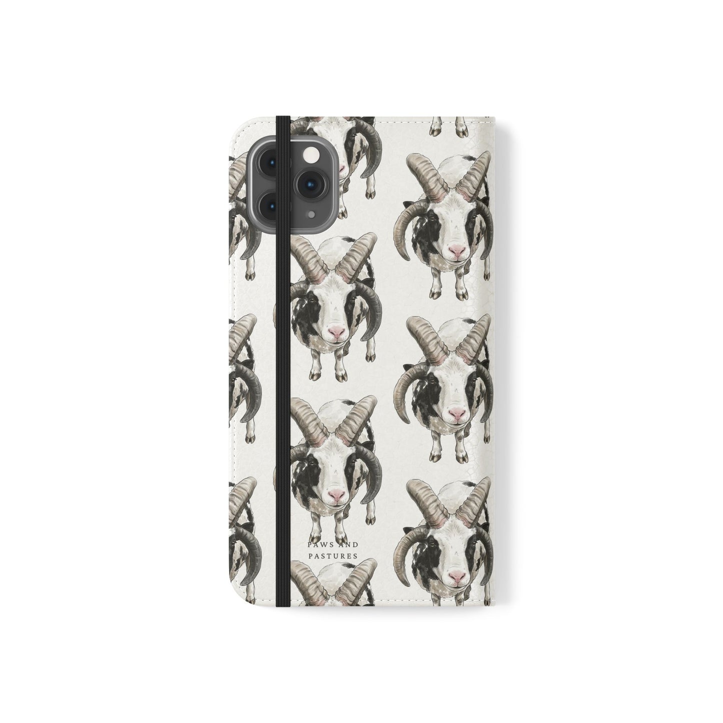 Jacob Sheep Pattern Flip Phone Case — Cute Farm Animal Wallet Cover