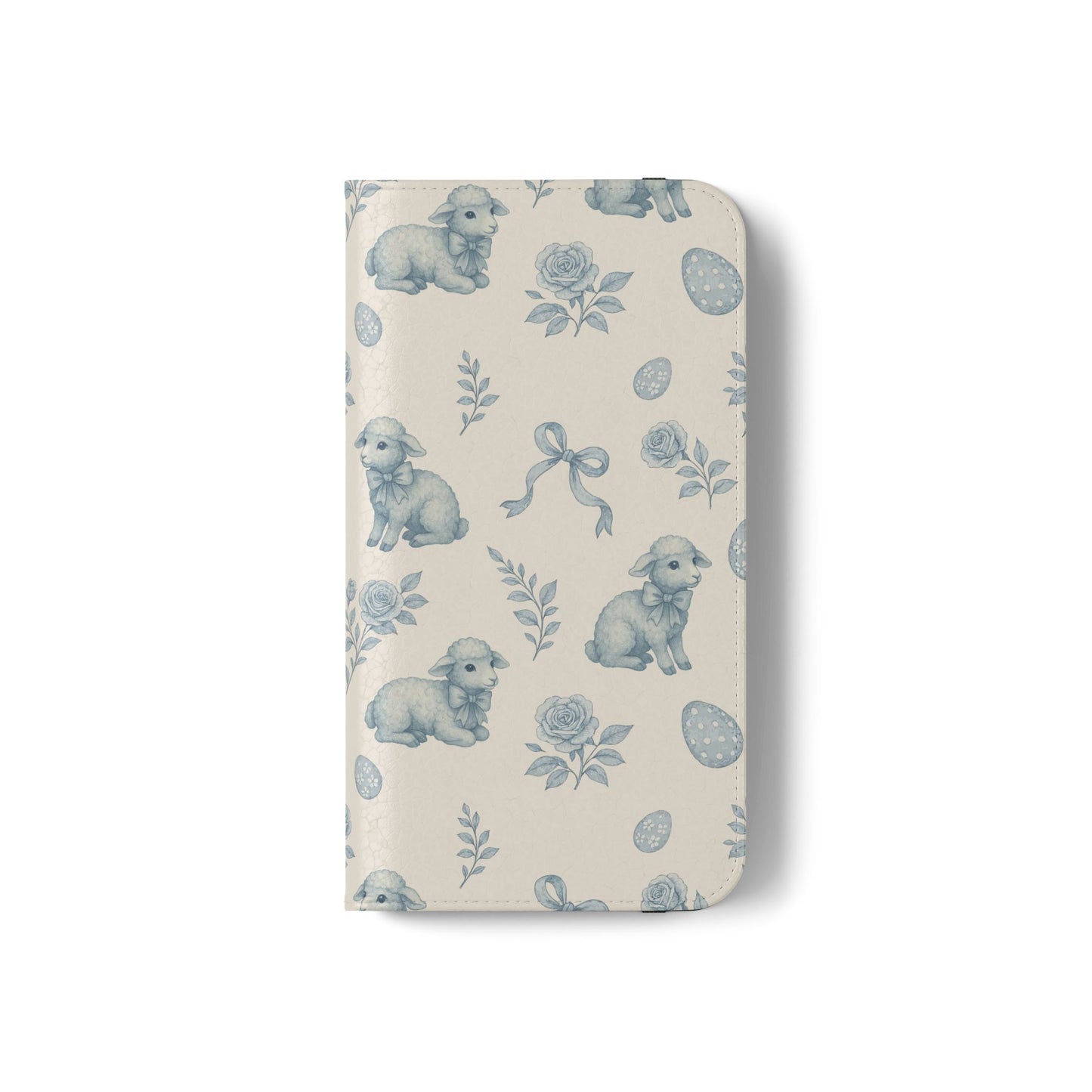 Flip Case — Pastel Blue Easter Lamb Pattern Phone Wallet