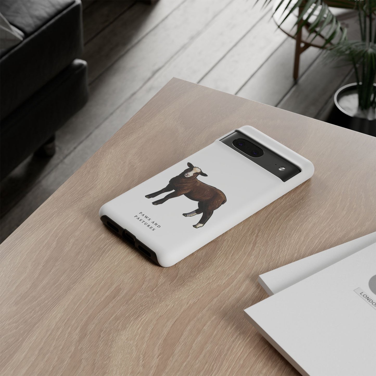 Zwartble Phone Case — Brown Sheep Illustration "Paws and Pastures"
