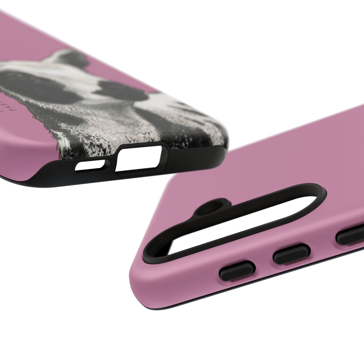 Pink Dutch Spotted Sheep Portrait Phone Case - Black & White Lamb Illustration Protective Cover