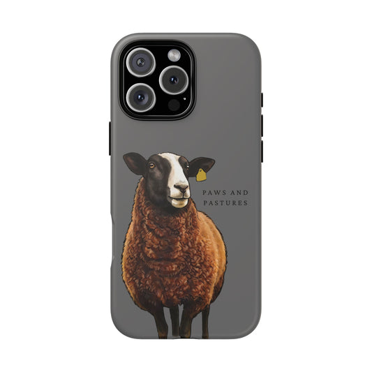 Zwartble Sheep Grey Phone Case – Paws and Pastures Cute Farm Animal iPhone Cover