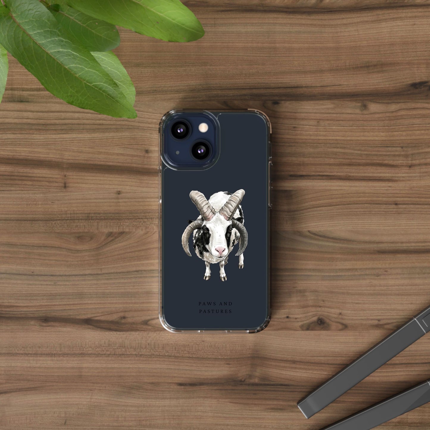 Jacob Sheep Clear Phone Case — Cute Goat Illustration Clear Case for Sheep Lovers