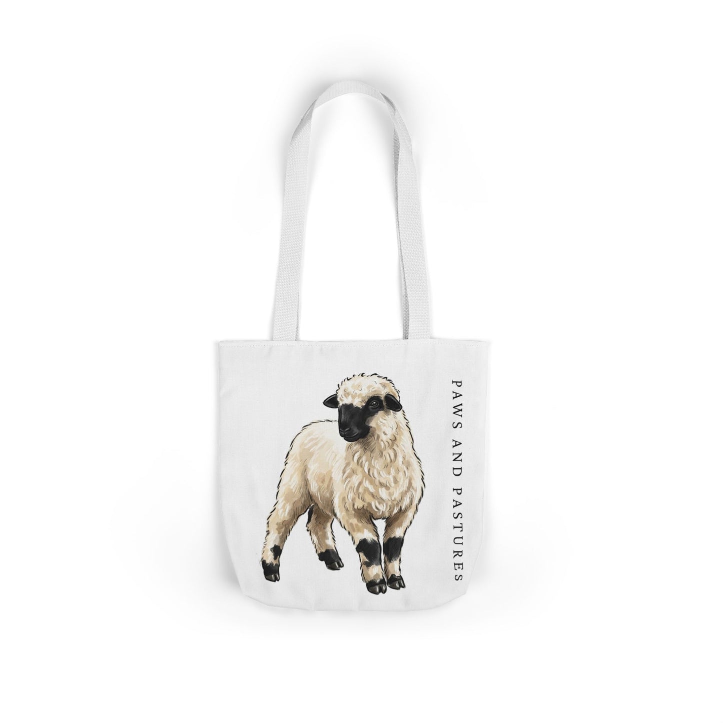 Valais Blacknose Sheep Illustration Canvas Tote Bag