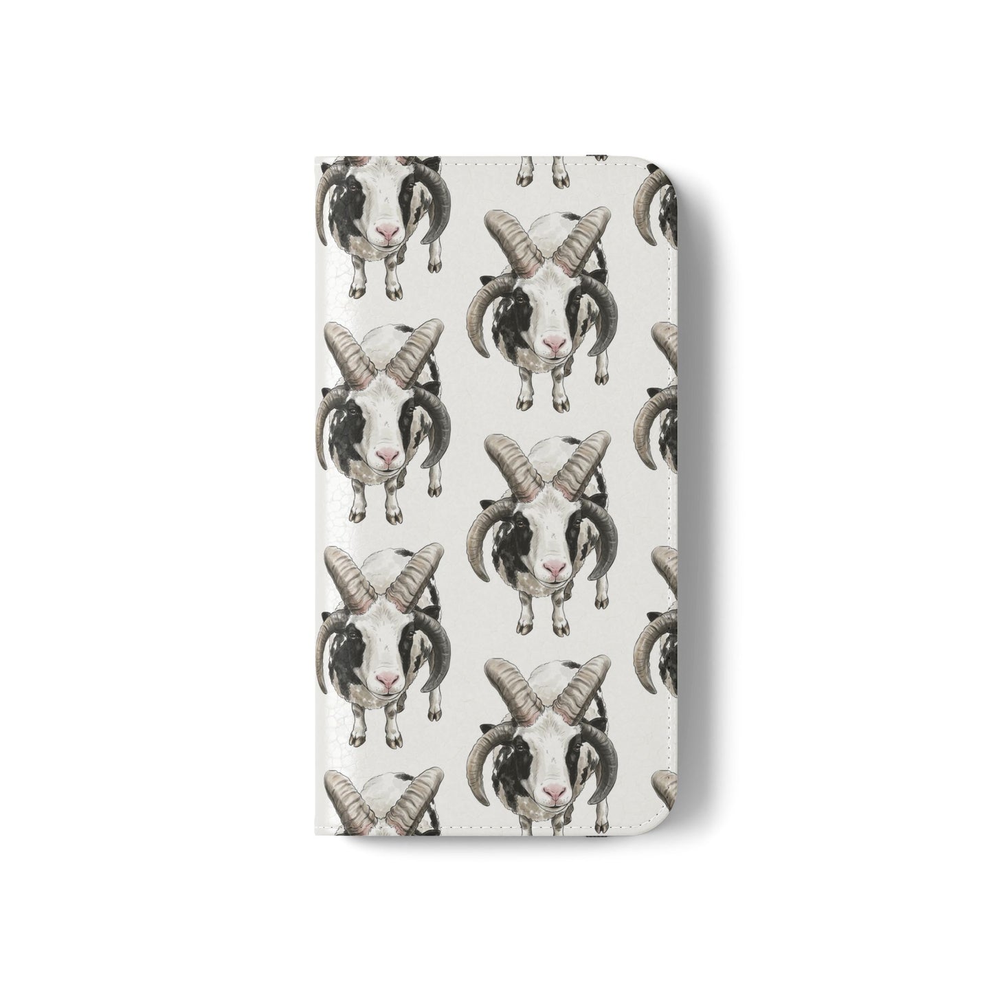 Jacob Sheep Pattern Flip Phone Case — Cute Farm Animal Wallet Cover